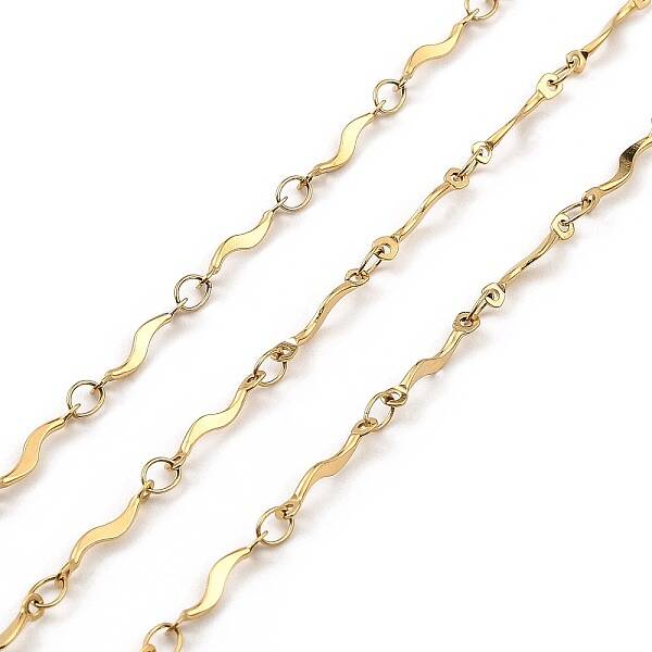 Ion Plating(IP) Handmade 304 Stainless Steel Wave Bar Link Chains