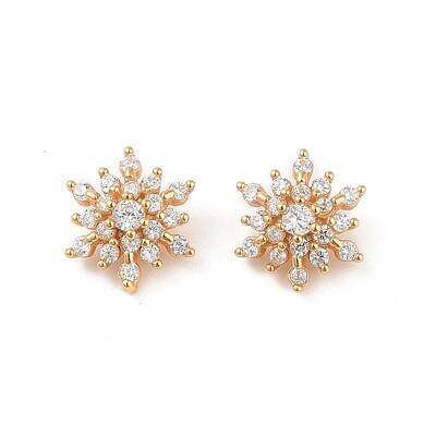 925 Silver Pave Clear Cubic Zirconia Snowflake Charms
