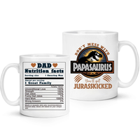 Papasaurus 2025 Mug, Funny Dad Gift, Don’t Mess with Papasaurus Coffee Cup, Gift for Father’s Day and Birthday, Dad Nutri...