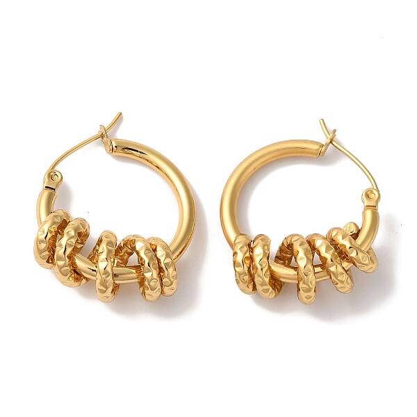 Ion Plating(IP) 304 Stainless Steel Hoop Earrings for Women
