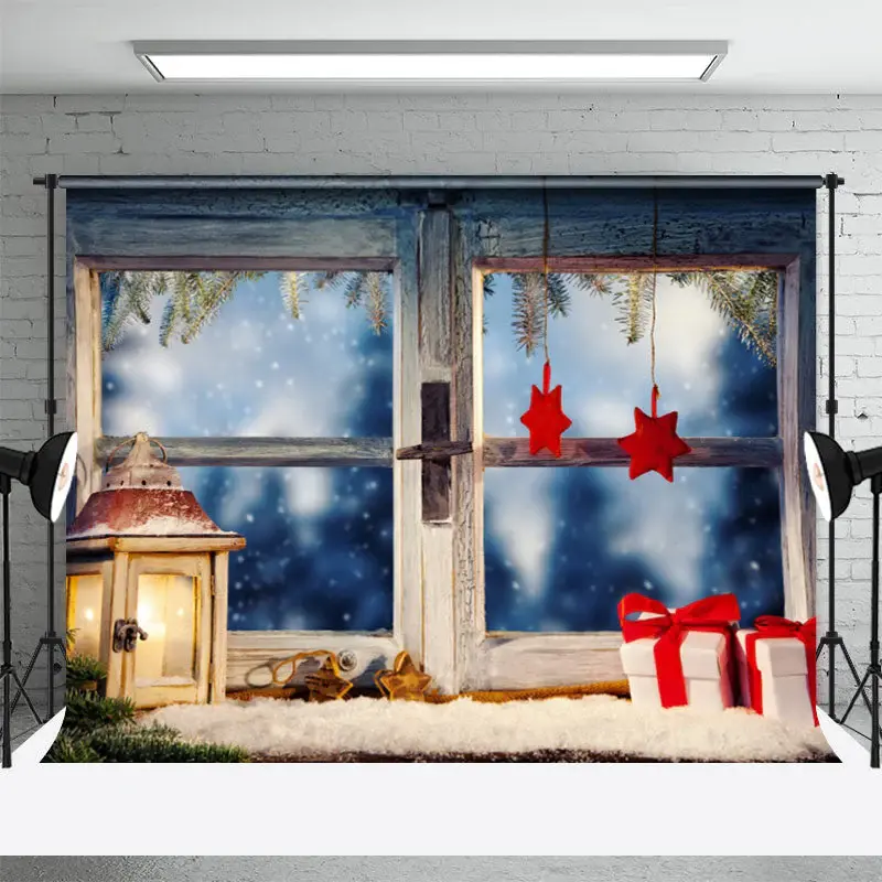 Village Window Gifts Photo Shoot Christmas Backdrop - Aperturee