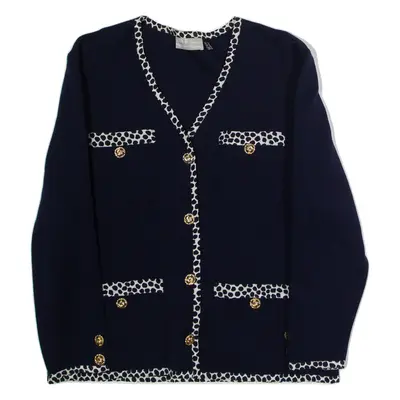 LADY H Womens Blazer Jacket Blue Wool UK 16