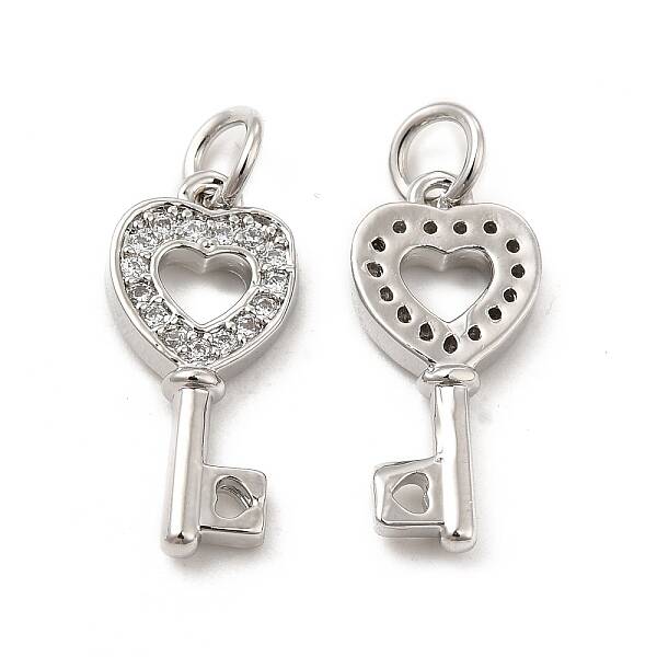Brass Micro Pave Clear Cubic Zirconia Pendants