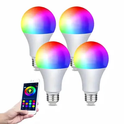 Christmas Decor/Gifts, A19 E26 9W 800LM Wireless Smart Light Bulbs, Smart Home Lighting, RGBW LED Color Changing Light Bulbs ...