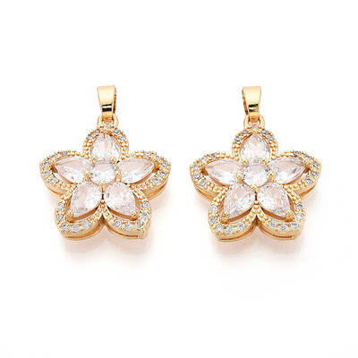 Brass Micro Pave Cubic Zirconia Pendants