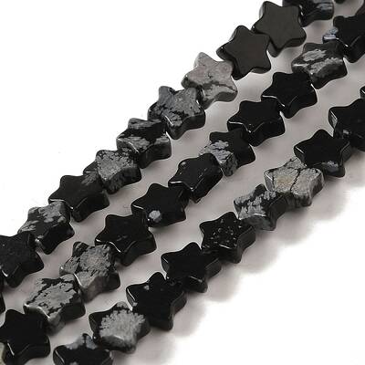 Natural Snowflake Obsidian Beads Strands