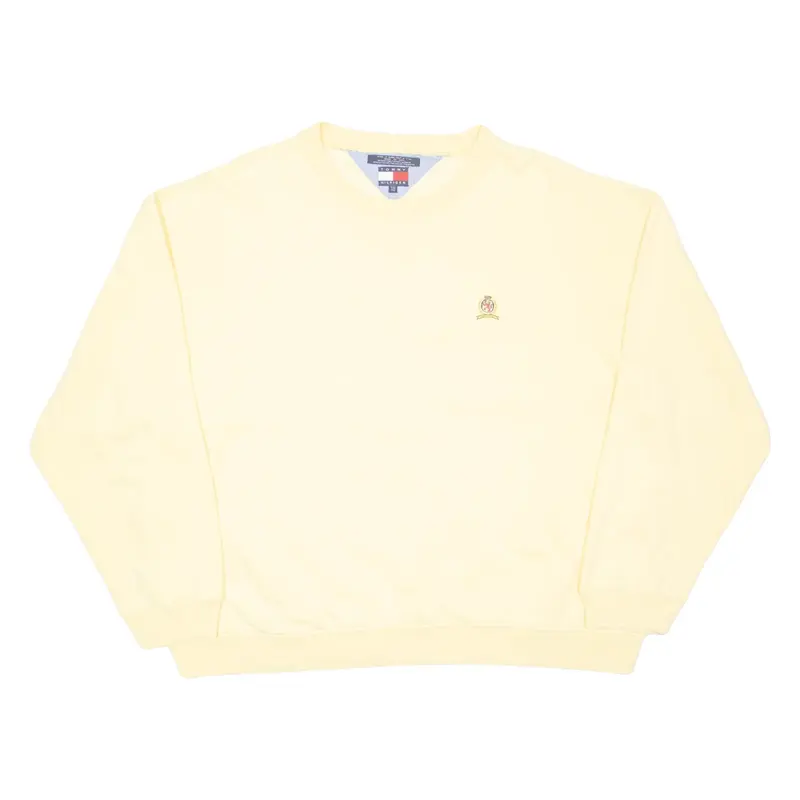 TOMMY HILFIGER Mens Sweatshirt Yellow Crew Neck 2XL