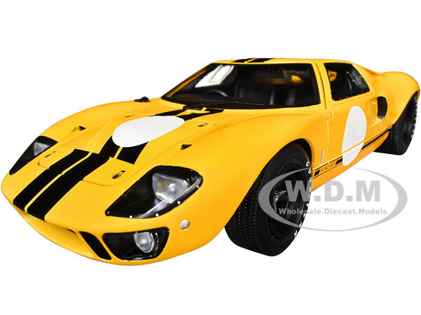 1968 Ford GT40 MK1 Yellow with Black Stripes Competition Series 1/18 Diecast Model Car by Solido