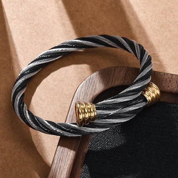 304 Stainless Steel Torque Bangles for Women