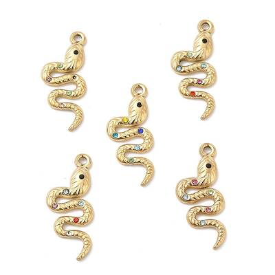 PVD Vacuum Plating 201 Stainless Steel with Rhinestone Pendants