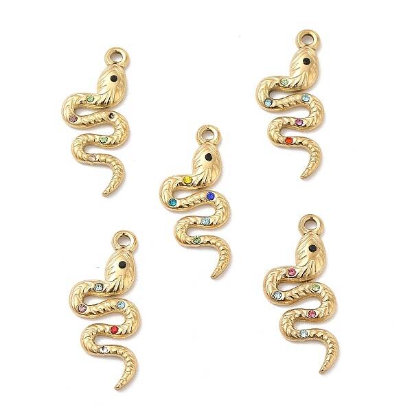 PVD Vacuum Plating 201 Stainless Steel with Rhinestone Pendants