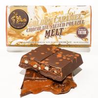 Viral Dodo Dubai Golden Caramel Milk Chocolate Pretzel Melt Ultimate Chocolate Bar Experience