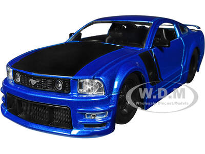 2006 Ford Mustang GT Blue Metallic with Matt Black Hood and Stripes \