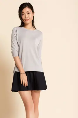 Patch Pocket Pullover - Grey Pearl | Size: XS