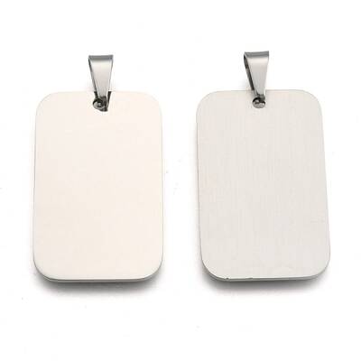 Tarnish Resistant Rectangle Tag Pendants