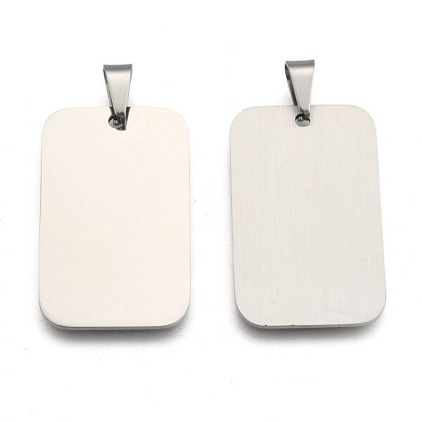 Tarnish Resistant Rectangle Tag Pendants