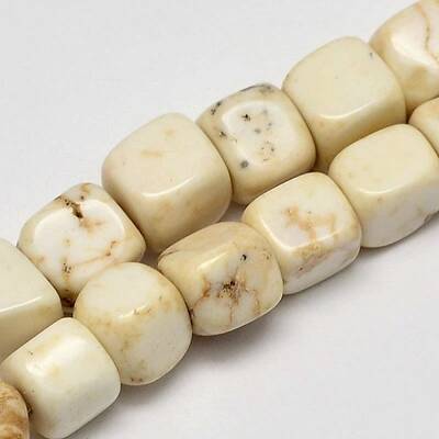 Cube Natural Magnesite Beads Strands