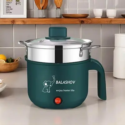 Multifunctional Electric Cooking Pot with Handle, Portable Non Stick Ramen Noodles Cooker with Steamer, Electric Steamer for ...