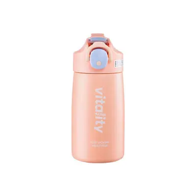 Large-capacity Simple Pop-lid Vacuum Flask, 304 Stainless Steel Sports Water Cup For Boys And Girls | Color: Light pink | Cap...