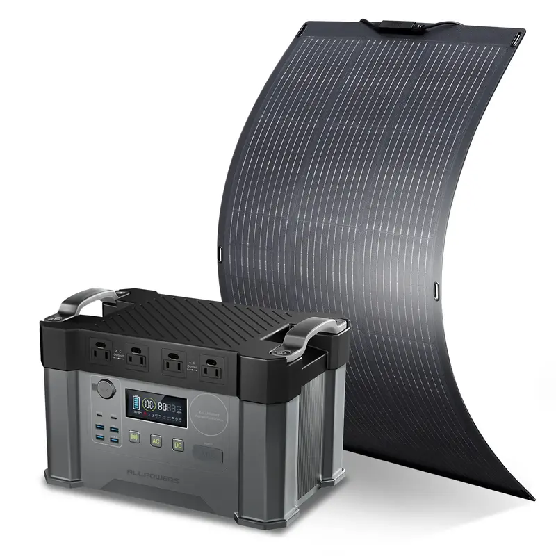 ALLPOWERS 2000W Solar Generator (S2000 + SF100 100W Flexible Solar Panel) S2000 + SF100 100W Solar Panel