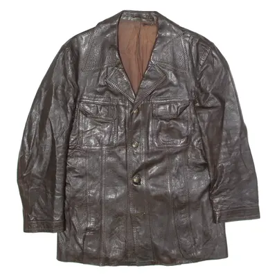 Mens Jacket Brown Leather 80s M