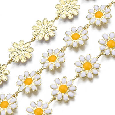 Brass Flower Link Chains
