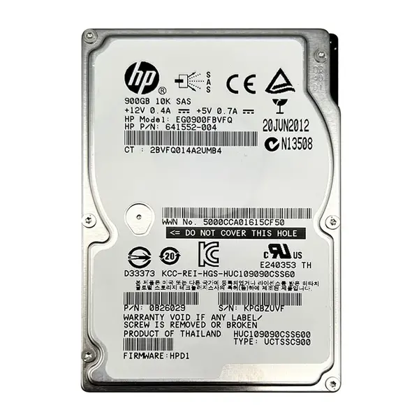 0B26029 Hitachi 900GB 6Gb/s SAS 10000 2.5-inch 64MB Hard Drive