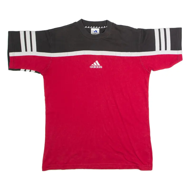 ADIDAS Boys T-Shirt Red 90s Crew Neck XL