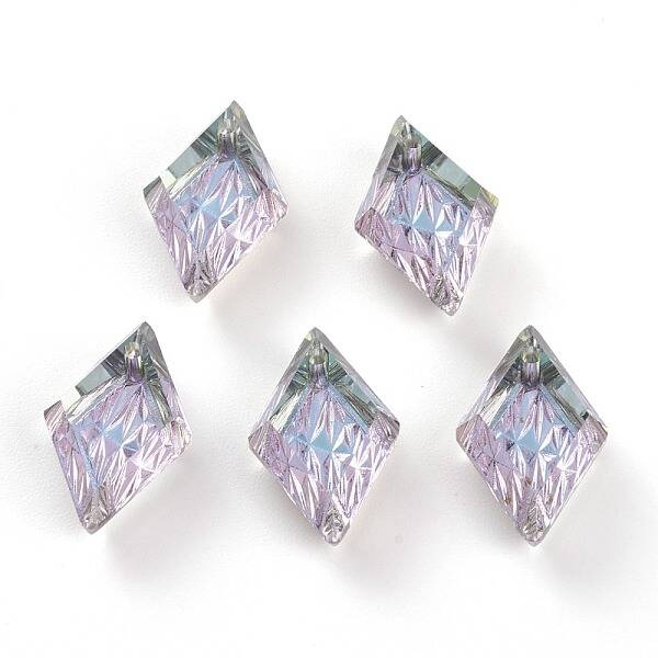 Embossed Glass Rhinestone Pendants