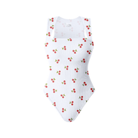 OYV Printed pattern Women's Ribbed Bodysuit-Sexy Square Neck Sleeveless Tank Top Design-Stretchy, Soft Womenswear Underwear L...