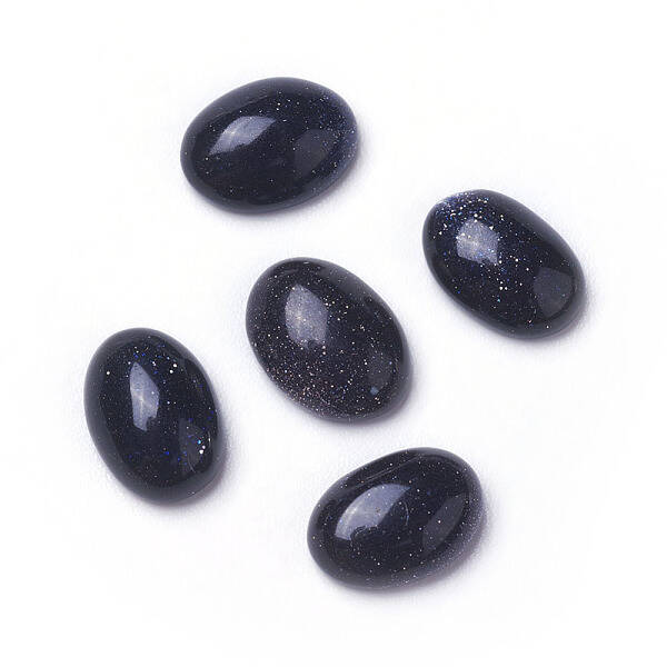 Synthetic Blue Goldstone Cabochons