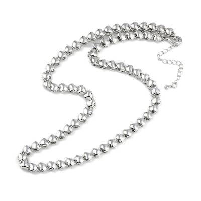 Rack Plating Brass Heart Link Chain Necklaces for Women