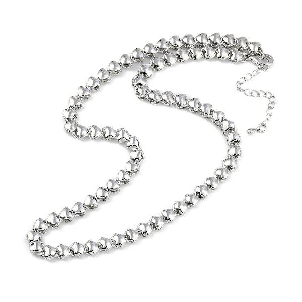 Rack Plating Brass Heart Link Chain Necklaces for Women