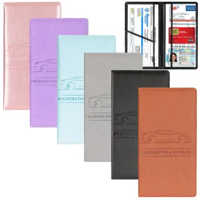 Car Organizer, Car Document Holder, Auto Registration and Insurance Card Holder, Premium Leather Case for Driver's License Pa...