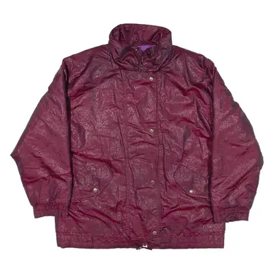 ANDY JOHNS Insulated Coat Maroon Floral Womens L