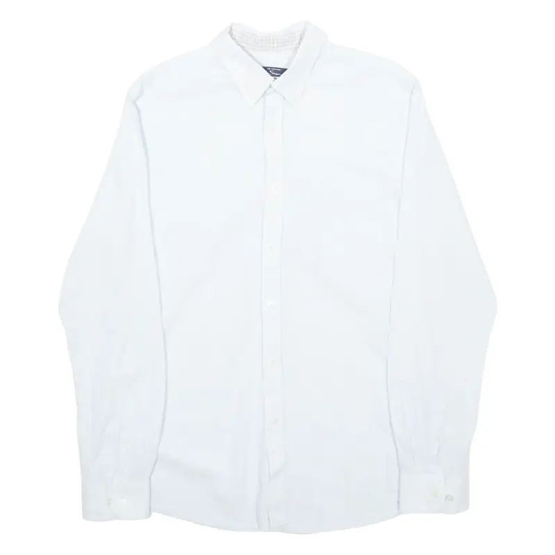 BEN SHERMAN Mens Plain Shirt Blue Long Sleeve M