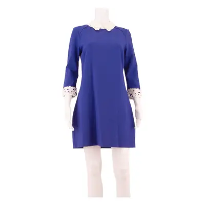 TED BAKER Womens Shift Dress Blue Viscose Long Sleeve Knee Length UK 12