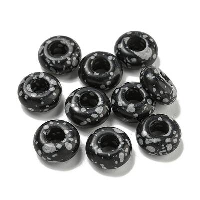 Synthetic Snowflake Obsidian Beads