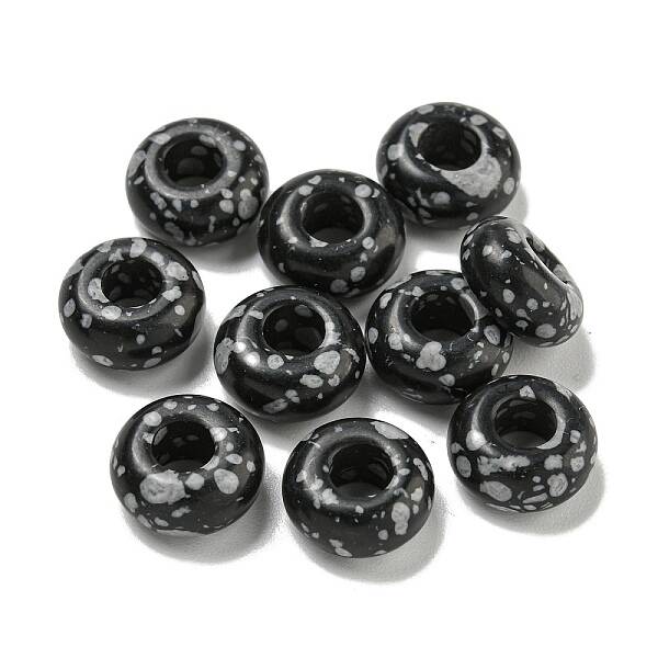 Synthetic Snowflake Obsidian Beads