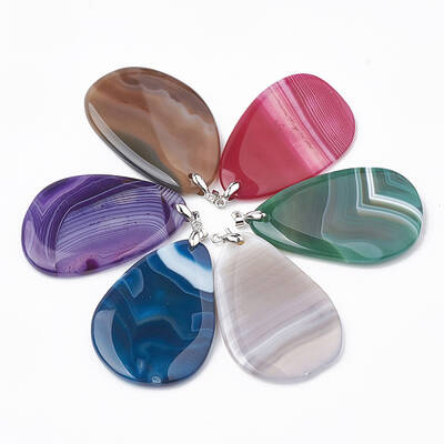 Dyed Natural Brazilian Agate Big Pendants
