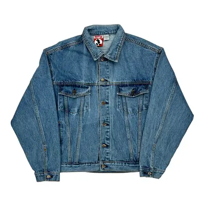 Mickey Inc Graphic Denim Jacket - Large Blue Cotton