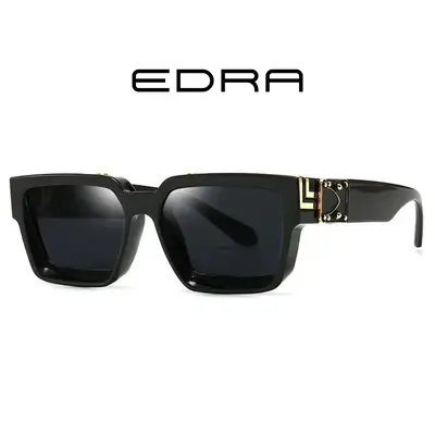 Fashion Luxury Brand Style Sunglasses, 100% UV Protection, Thick Square Frame, Women Unisex, Black and Gold Color Combination...