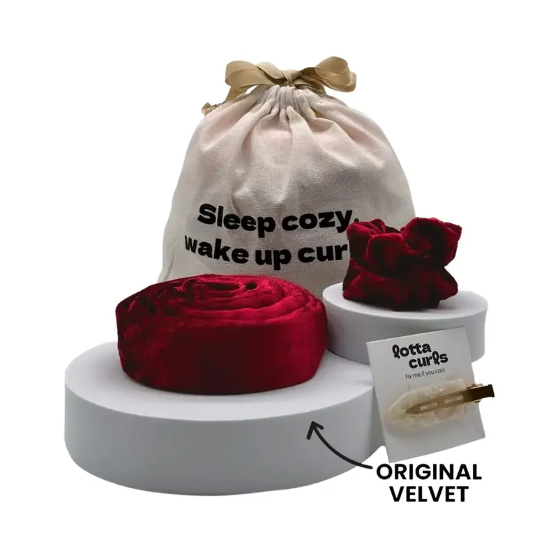 Lotta Hair Curling Iron Set Original Velvet, Bordeaux Red