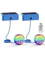 Solar Pool Lights, Solar Powered Submersible LED Lights with Remote IP68 Waterproof Swimming Pool Lights 16 Colors Underwater...