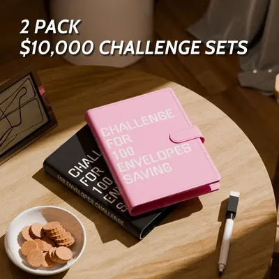 2025 Upgrade 100 Envelopes Saving Challenge with Pen,Easy and Fun Way to Save $5,050,Money Savings Challenge Budget Binder,Pl...