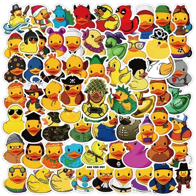 Duck Pattern Sticker, 71pcs/set Cute Cartoon Duck StickerĀ for Christmas Gift, Waterproof Self Adhesive Decor Paper for Gift ...