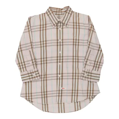 12 Years Burberry London Novacheck Shirt - Medium Beige Cotton | Size: medium