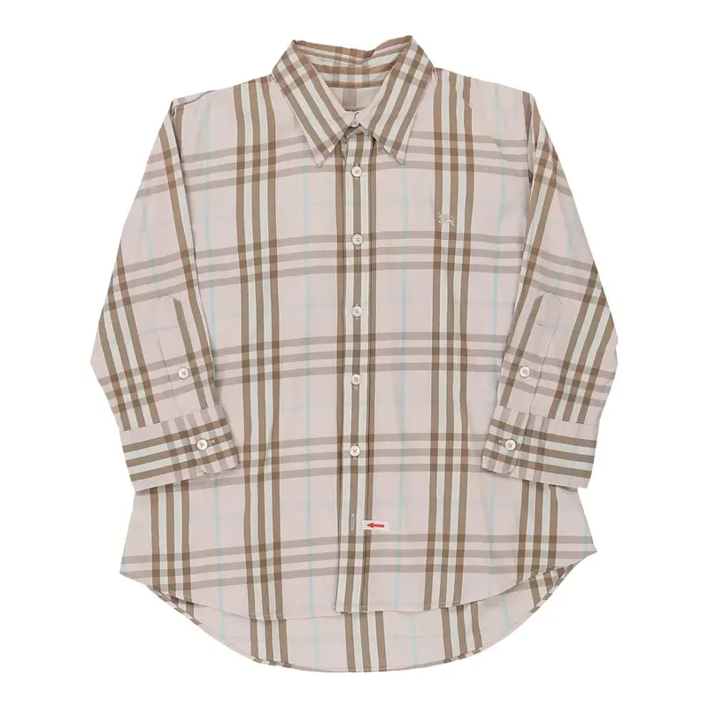 12 Years Burberry London Novacheck Shirt - Medium Beige Cotton | Size: medium