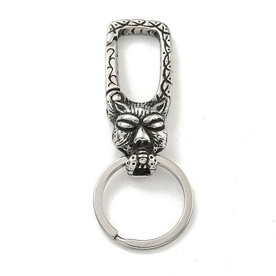 Tibetan Style 316 Surgical Stainless Steel Fittings with 304 Stainless Steel Key Ring