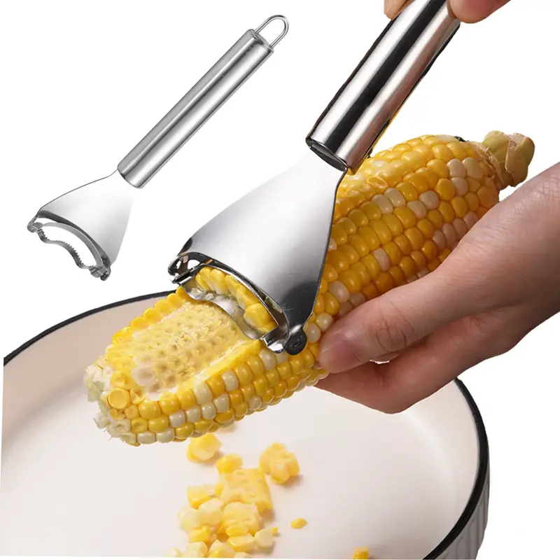 2 Counts Corn Peeler, Stainless Steel Corn Stripper for Corn on the Cob, Corn Shucker Corn Cutter to Cut Corn off the Cob Qui...